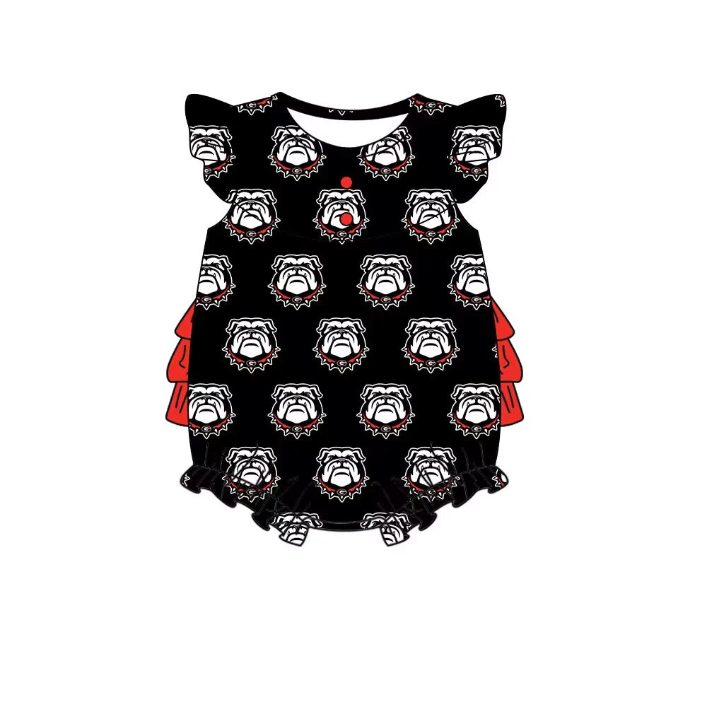 (Custom Design Preorder MOQ 5) Team's Georgia Print Baby Girls Bubble Romper