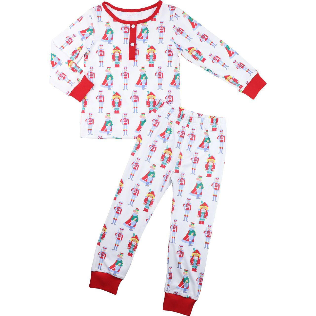 (Custom Design Preorder MOQ 5)  Nutcracker Soldiers Print Boys Christmas Bamboo Pajamas Clothes Set