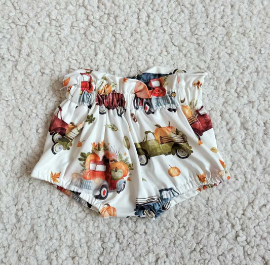 G4-16-3.  Baby girls fall pumpkin bummie shorts