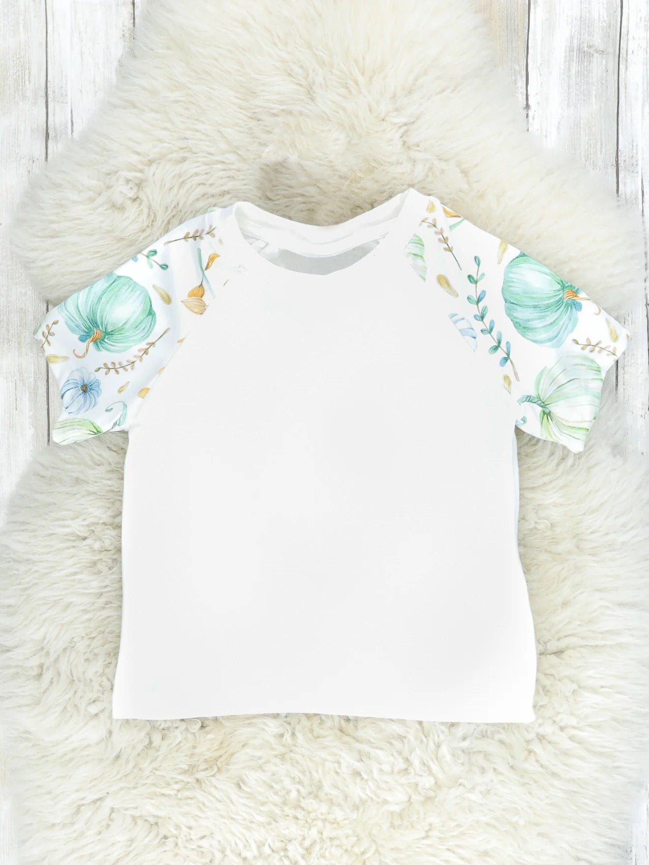 (Custom Design MOQ 5) Aqua pumpkin print boys T-shirt top