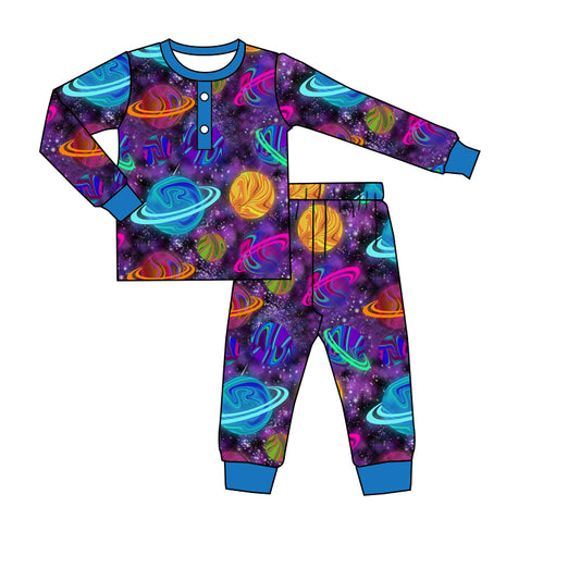 (Custom Design MOQ 5) Boys Planet print pajamas