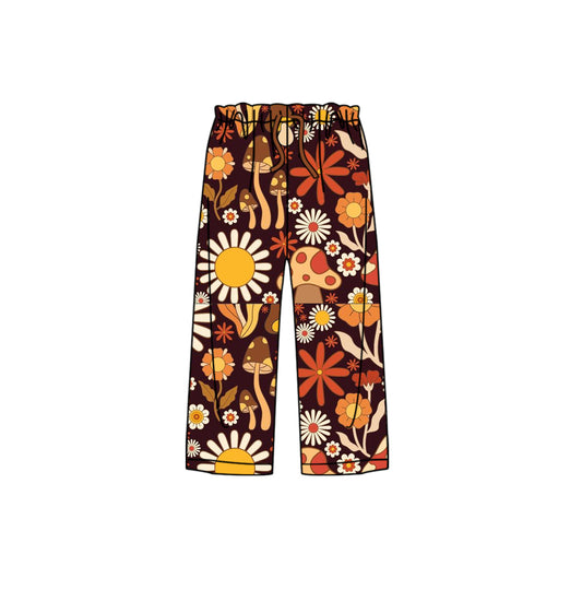 (Custom Design MOQ 5) Adult mushroom flowers print pajama pants