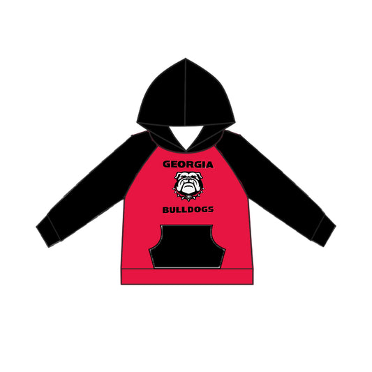 (Custom Design MOQ 5) Kids long sleeve black hoodie pullover top