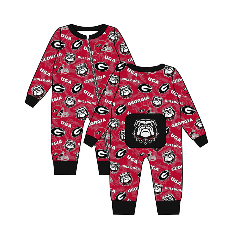 (Custom Design MOQ 5 per item) Family matching clothes Kids Bulldogs football team's design A