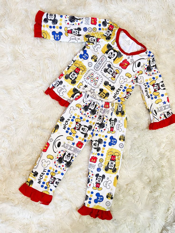 (Custom Design MOQ 5) Cartoon mouse girls pajamas