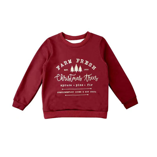 (Custom Design MOQ 5)  Merry Christmas kids red tee shirts top