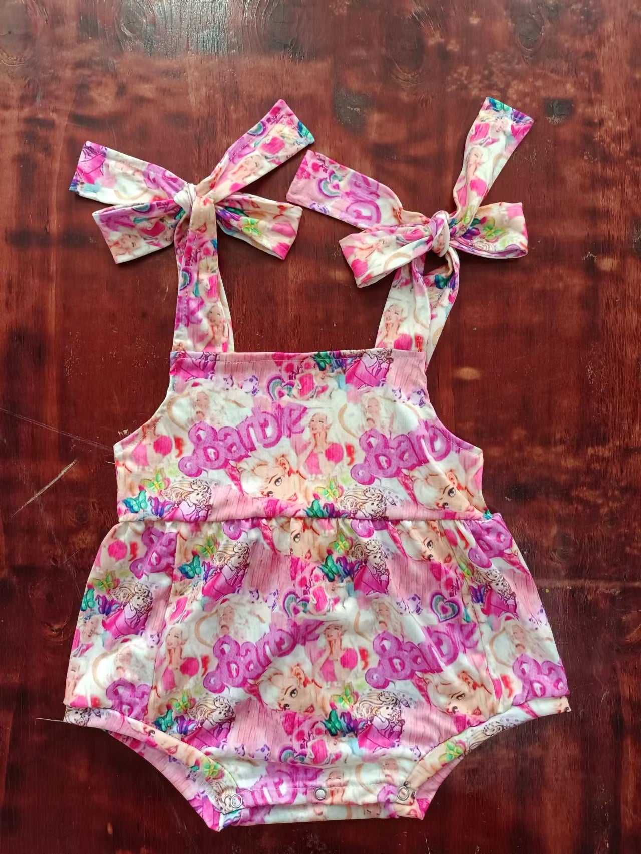 (Custom Design Preorder MOQ 5) Pink BA Print Baby Girls Romper