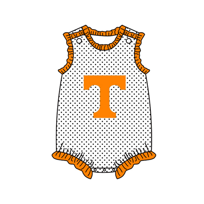 (Custom Design MOQ 5) Yellow Football Team's Print Infant Bubble Romper