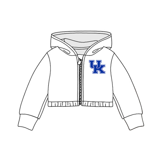 (Custom Design MOQ 5) Blue UK Football Team's Print Hoodie Jacket Top