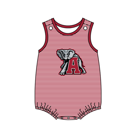 (Custom Design MOQ 5)  Wine Football Team's Print Infant Baby Boys Bubble Romper