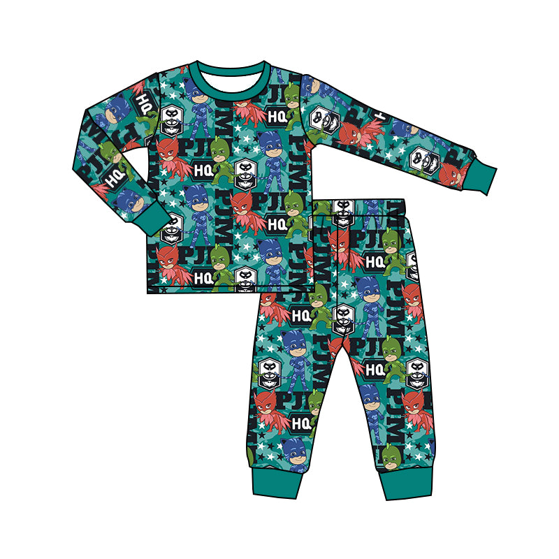 (Custom Design MOQ 5) Cartoon Figure Print Boys Pajamas Clothes Set