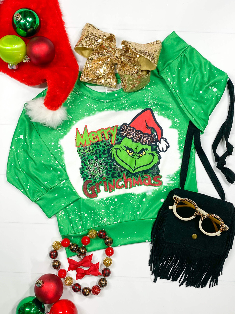 (Custom Design MOQ 5) Merry Christmas Green Frog Kids Tee Shirts Top