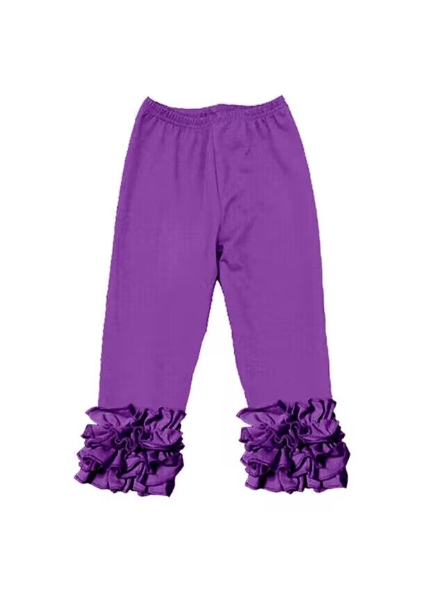 (Custom Design Preorder MOQ 5)Purple Cotton Icing Legging Pants