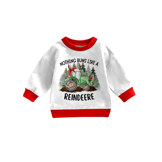 (Custom Design Preorder MOQ 5)Nothing Runs Like A Reindeere Boys Christmas Long Sleeve Tee Shirts Top