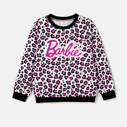 (Custom Design MOQ 5) Pink BA Purple Leopard Print Girls Tee Shirts Top