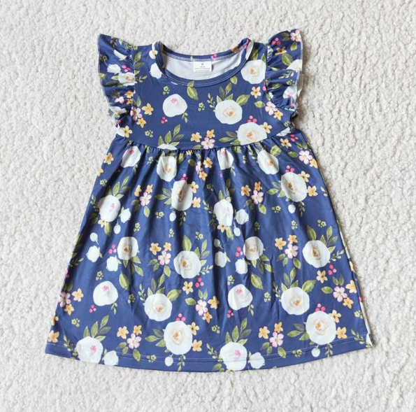 (Promotion)G3-10*. Flutter Sleeve Flowers Dress