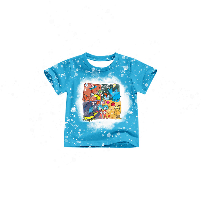 (Custom Design Preorder MOQ 5) Blue Dr.Reading Print Boys Tee Shirts Top