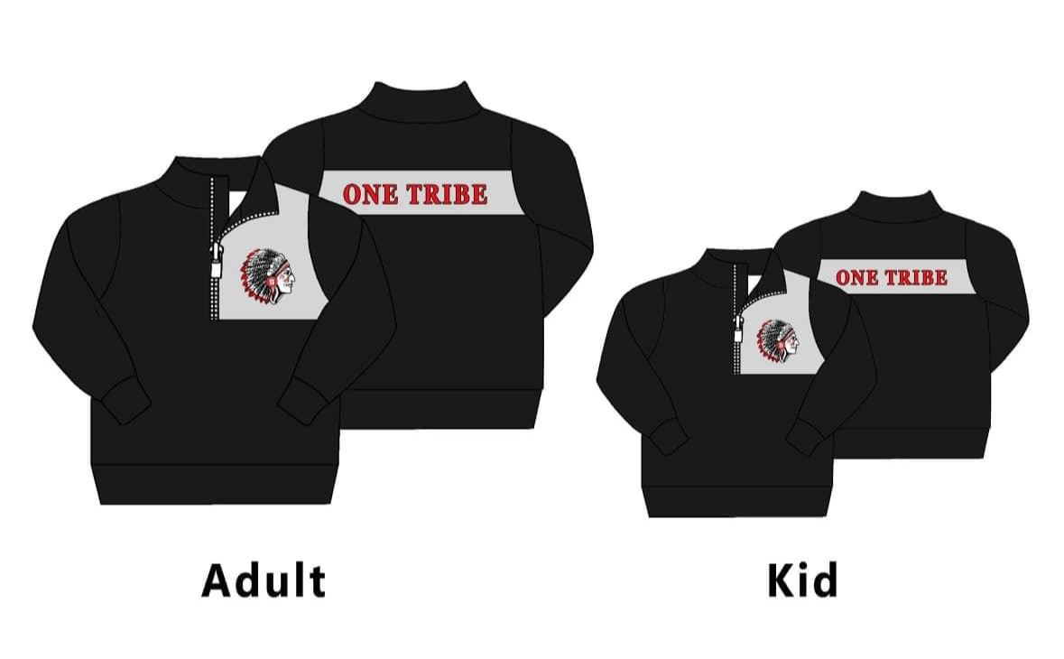 (Custom Design Preorder MOQ 5) Black Football Team's Long Sleeve Boys Zipper Pullover Tee Shirts Top