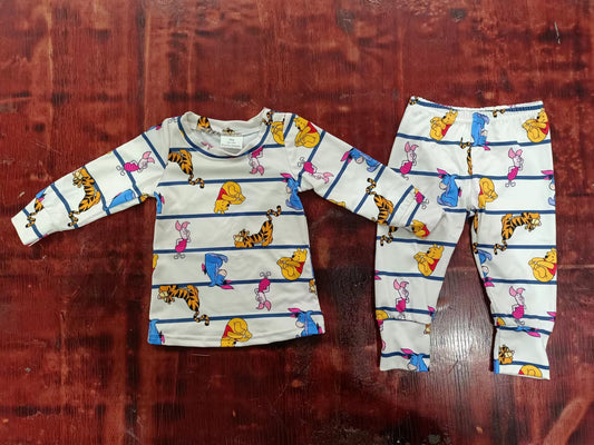 (Custom Design Preorder MOQ 5) Cartoon Bear With Friends Print Boys Clothes Set