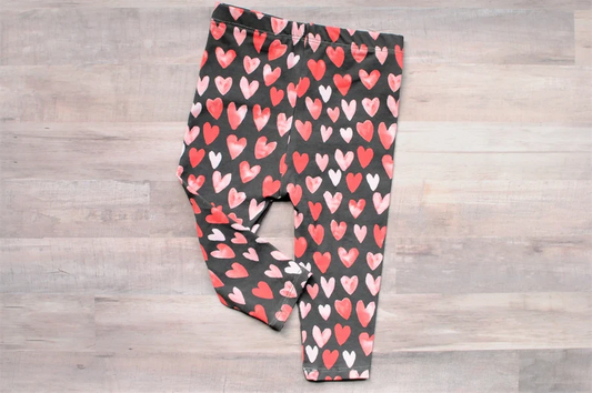 (Custom Design Preorder MOQ 5) Heart Print Girls Valentine's Legging Pants