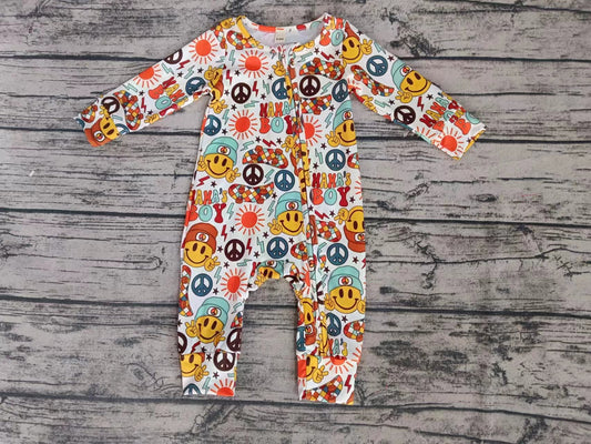 (Custom Design Preorder MOQ 5) Smiling Face MAMA'S BOY Print Baby Boys Sleeper Zipper Romper