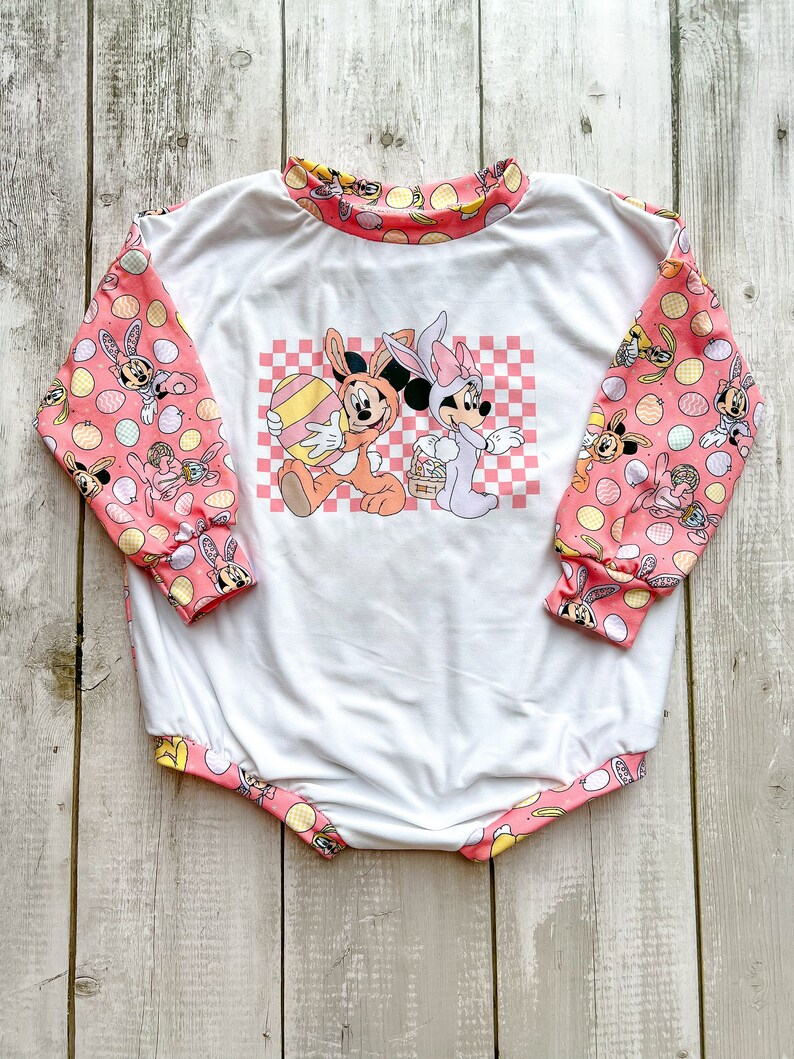 (Custom Design Preorder MOQ 5) Cartoon Animals Eggs Baby Kids Easter Romper