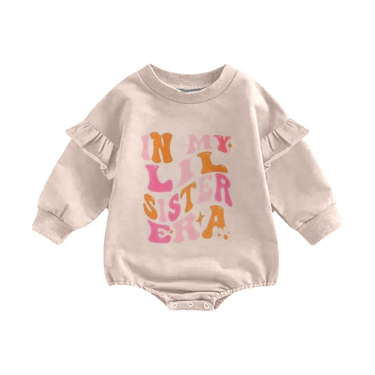 (Custom Design Preorder MOQ 5) In My LIL Sister ERA Print Baby Girls Romper