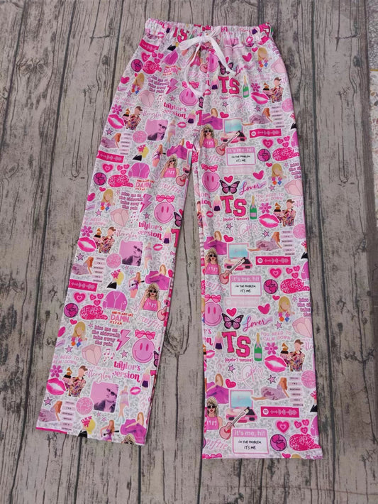 (Custom Design Preorder MOQ 5) Pink Singer Print Adult Pajamas Pants
