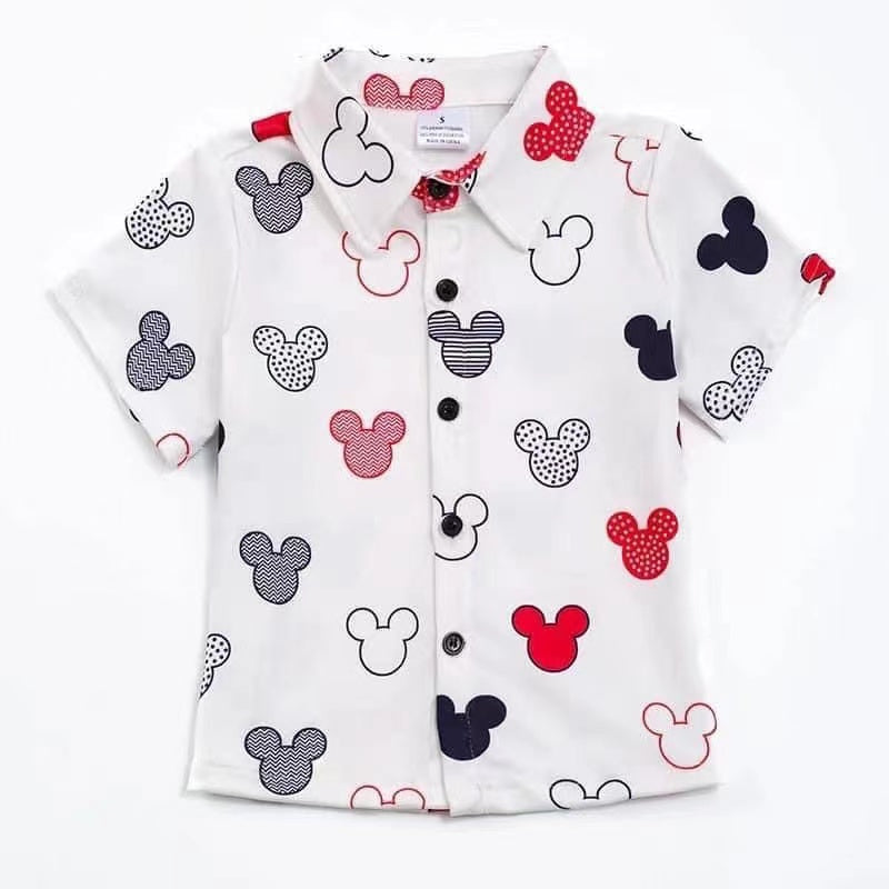 (Custom Design Preorder MOQ 5) Cartoon Mouse Print Boys Summer Tee Shirts Top