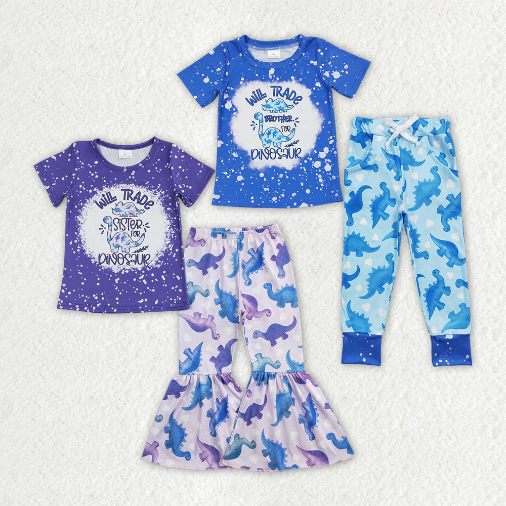 Wild Trade Dinosaur Print Sibling Matching Clothes