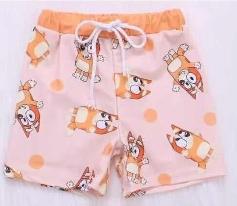 (Custom Design Preorder MOQ 5) Cartoon Dog Print Boys Summer Shorts