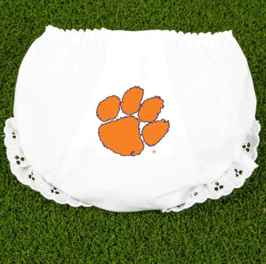 (Custom Design Preorder MOQ 5) Football Team's Orange Print Baby Girls Summer Bummie Shorts