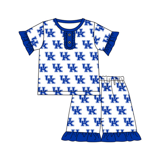 (Custom Design Preorder MOQ 5) Team's UK Print Girls Summer Pajamas Clothes Set