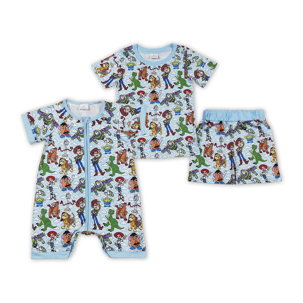 Cartoon Toys Print Brothers Summer Matching Clothes