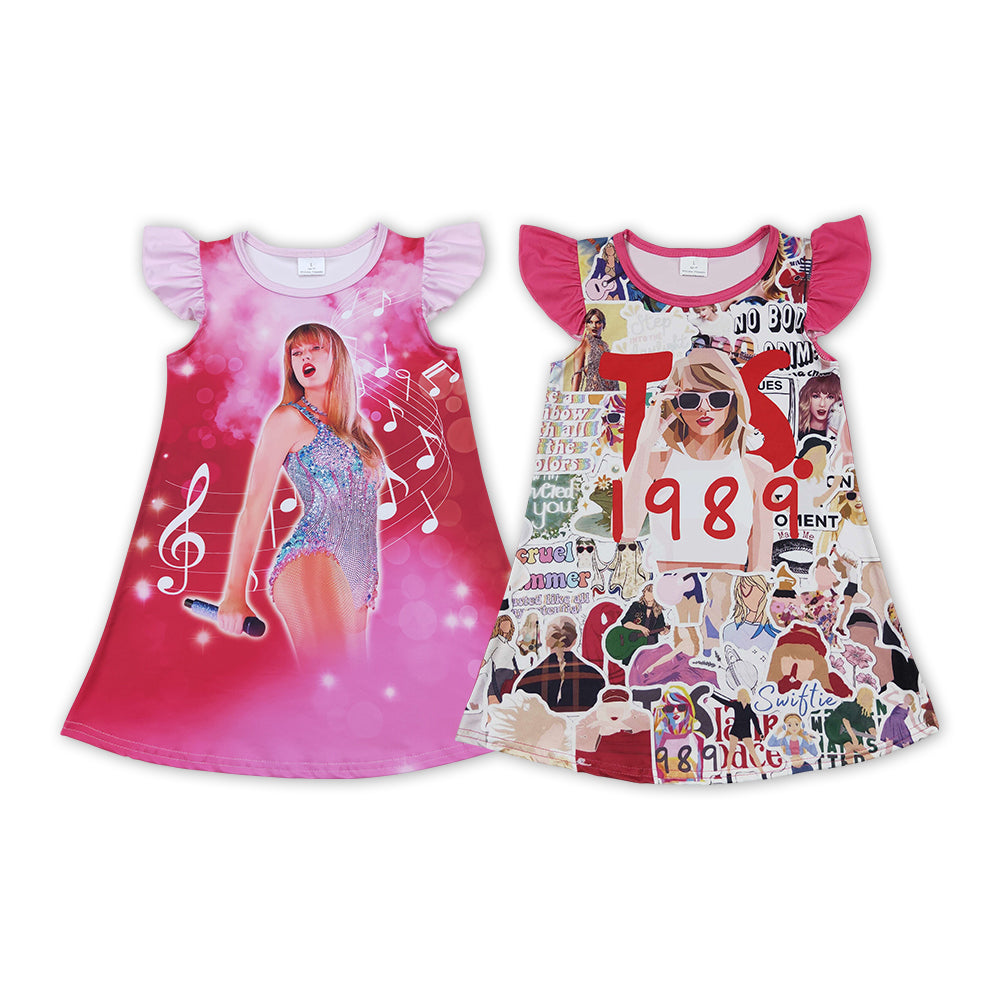 Singer Swiftie Print Sister Summer Matching Dress