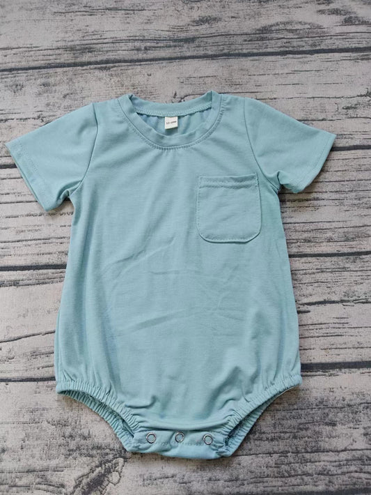 (Custom Design Preorder MOQ 5) Blue Color Baby Summer Romper