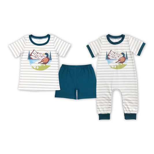 Duck Stripes Print Brothers Summer Matching Clothes