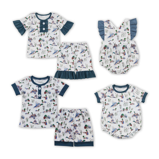 Duck Print Sibling Summer Matching Clothes