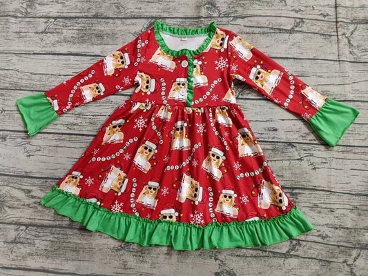 (Custom Design Preorder MOQ 5) Singer Swiftie Print Girls Knee Length Christmas Pajamas Dress