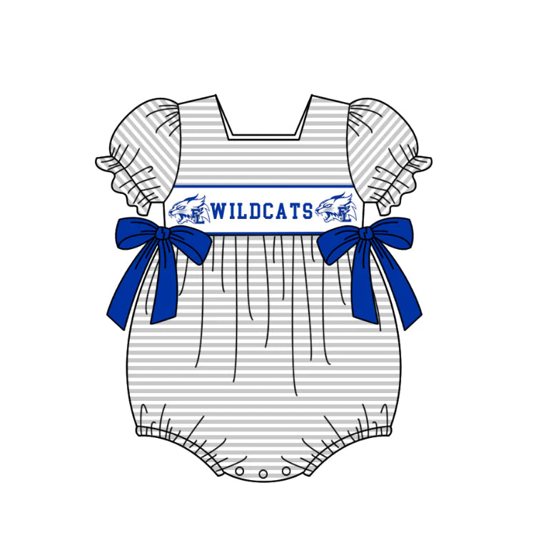 (Custom Design Preorder MOQ 5 Each Design) Team's WILDCATS Print Kids Summer Matching Clothes Sibling Wear
