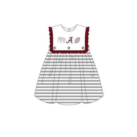 (Custom Design Preorder MOQ 5)  Team's Alabama Print Girls Knee Length Summer Dress