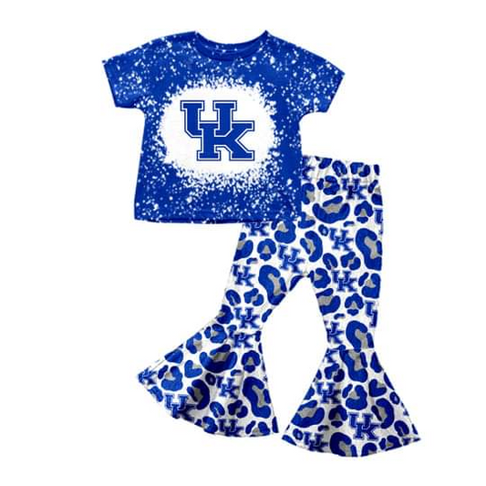 (Custom Design Preorder MOQ 5) Football Team's UK Print Girls Bell Pants Clothes Sets