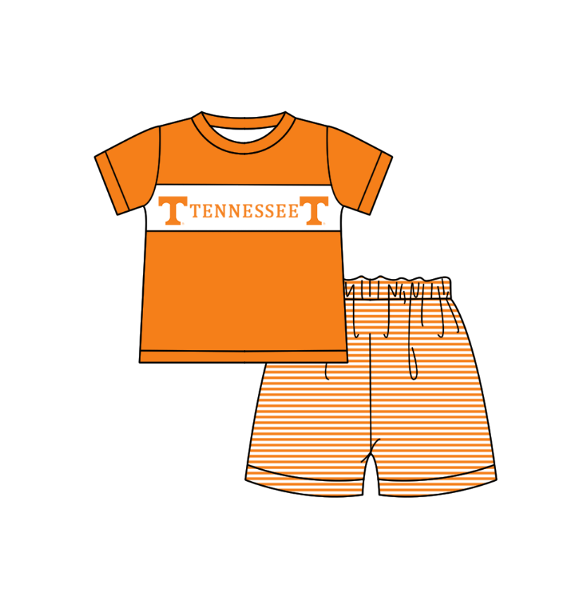 (Custom Design Preorder MOQ 5 Each Item) Team's Tennessee Print Kids Summer Matching Clothes Sibling Wear
