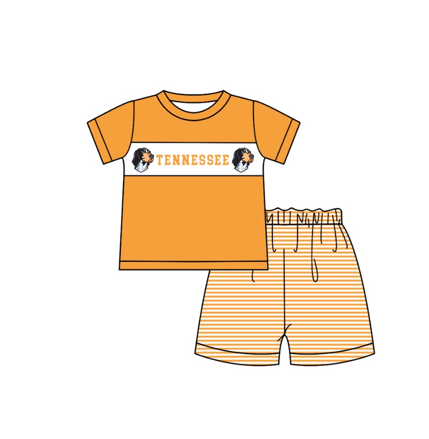 (Custom Design Preorder MOQ 5 Each Item) Team's Tennessee Print Kids Summer Matching Clothes Sibling Wear