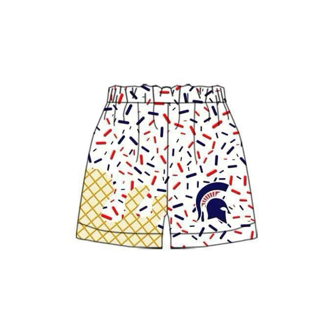 (Custom Design Preorder MOQ 5 Each Design) Team's Sprinkles Print Summer Bottom Shorts Mom and Me Matching Clothes