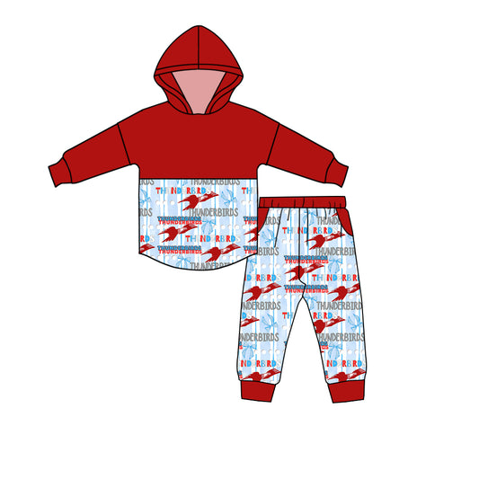 (Custom Design Preorder MOQ 5) Team's THUNDERBIRDS Hoodie Top Pants Girls Fall Clothes Set