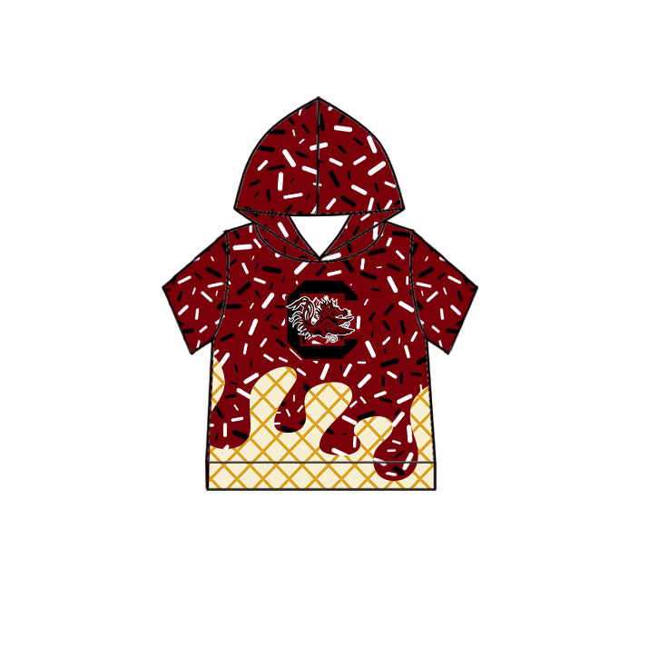 (Custom Design Preorder MOQ 5 Each Item)Team's Gamecock Sprinkles Print Sibling Matching Clothes
