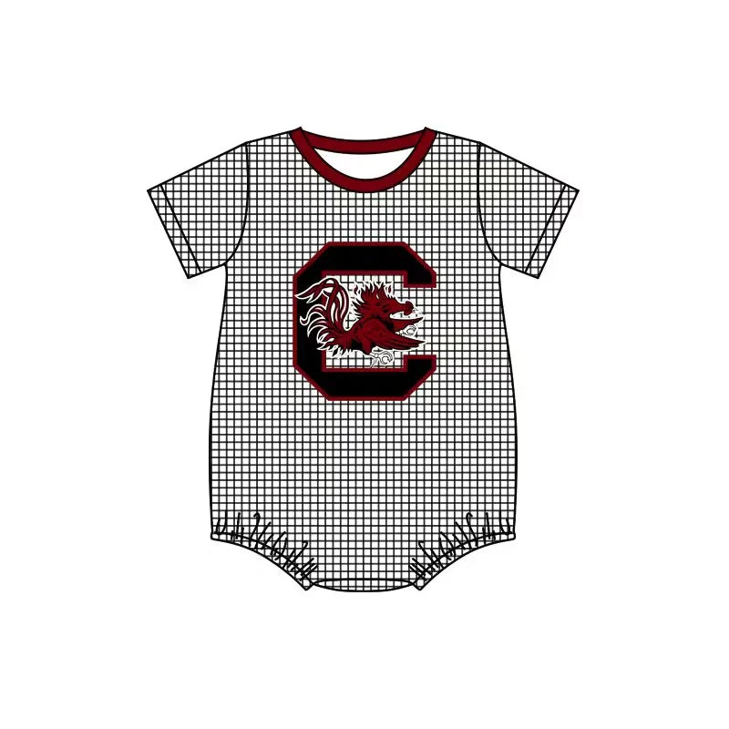 (Custom Design Preorder MOQ 5) Team's Southcarolina Print Baby Boys Summer Romper