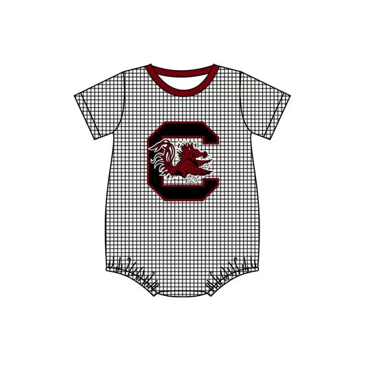 (Custom Design Preorder MOQ 5) Team's Southcarolina Print Baby Boys Summer Romper