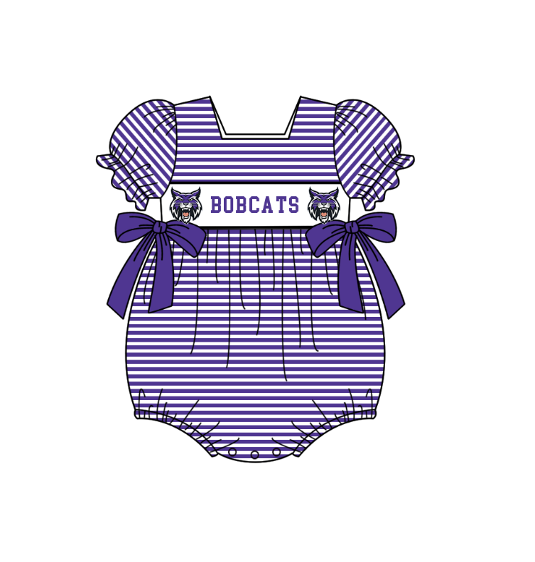 (Custom Design Preorder MOQ 5 Each Item) Team's BOBCATS Print Kids Summer Matching Clothes Sibling Wear